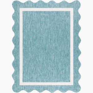 Miami Beach Aqua Outdoor Rug by Livabliss