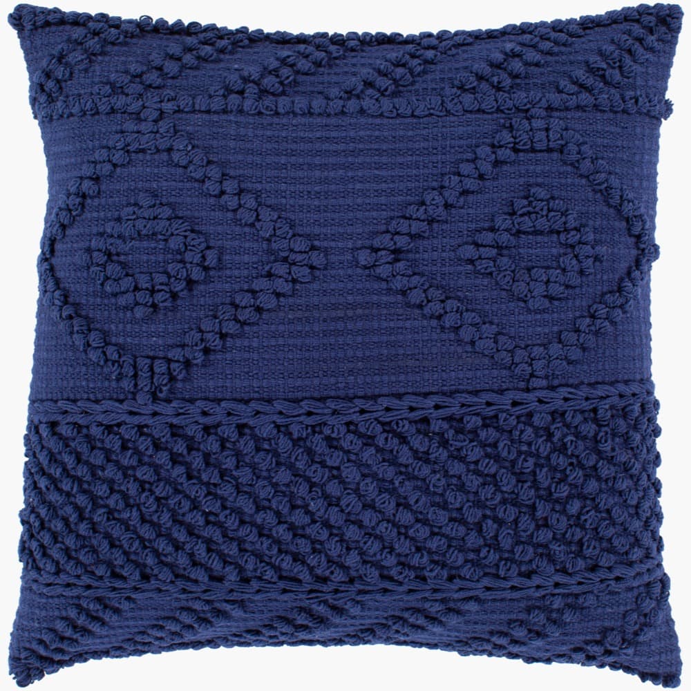 Merdo Dark Blue Pillow by Livabliss