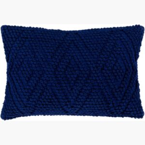 Merdo Dark Blue Pillow by Livabliss