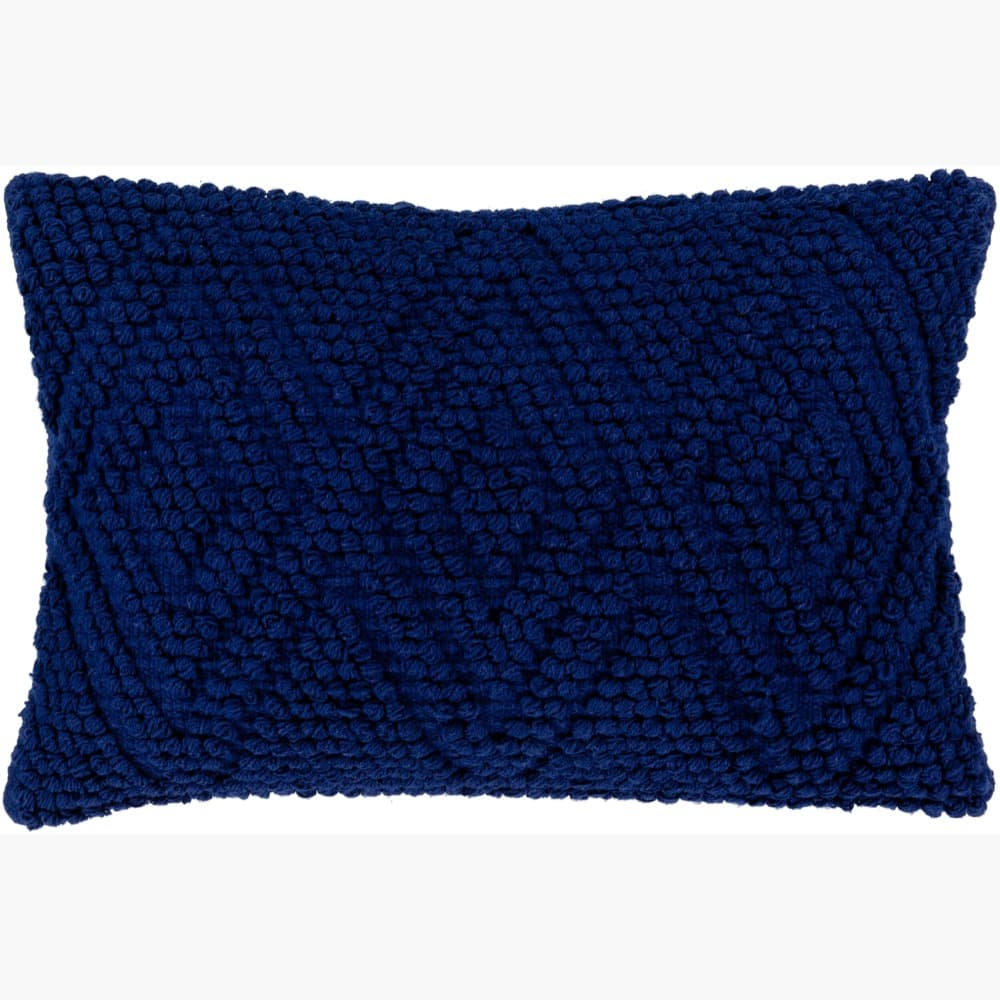 Merdo Dark Blue Pillow by Livabliss