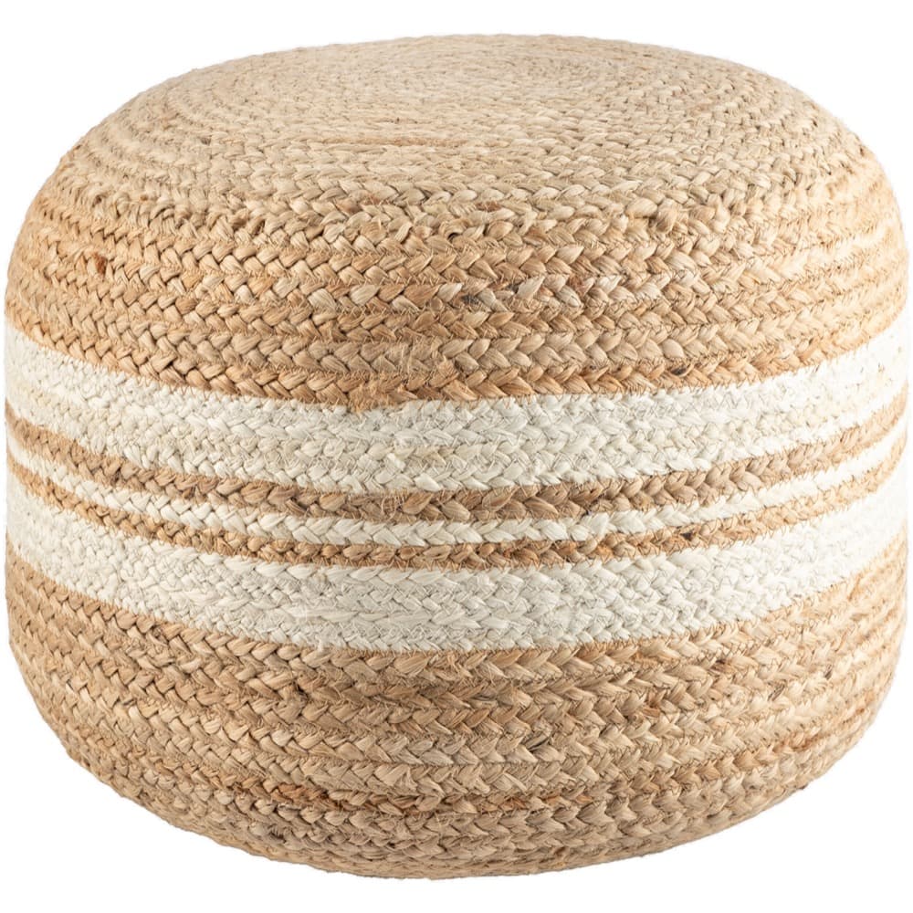 Mallows Beige Jute Pouf by Livabliss