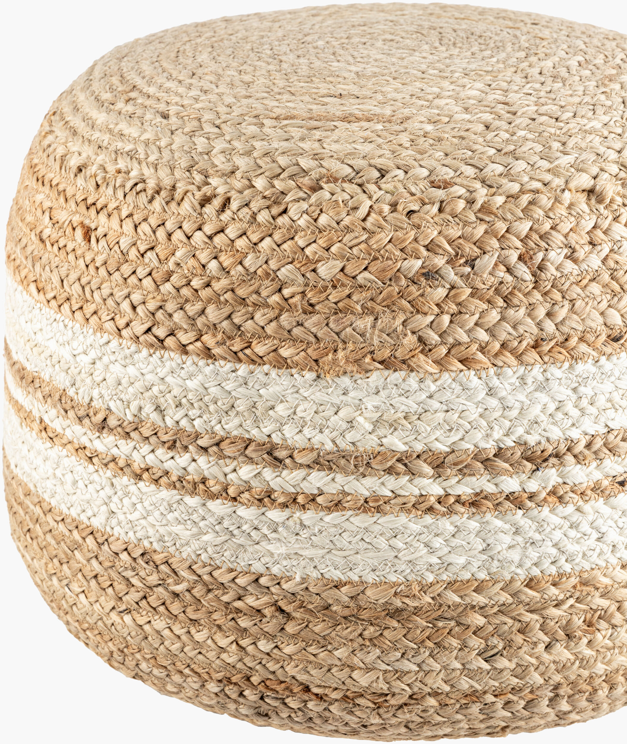 Mallows Beige Jute Pouf by Livabliss - Image 2