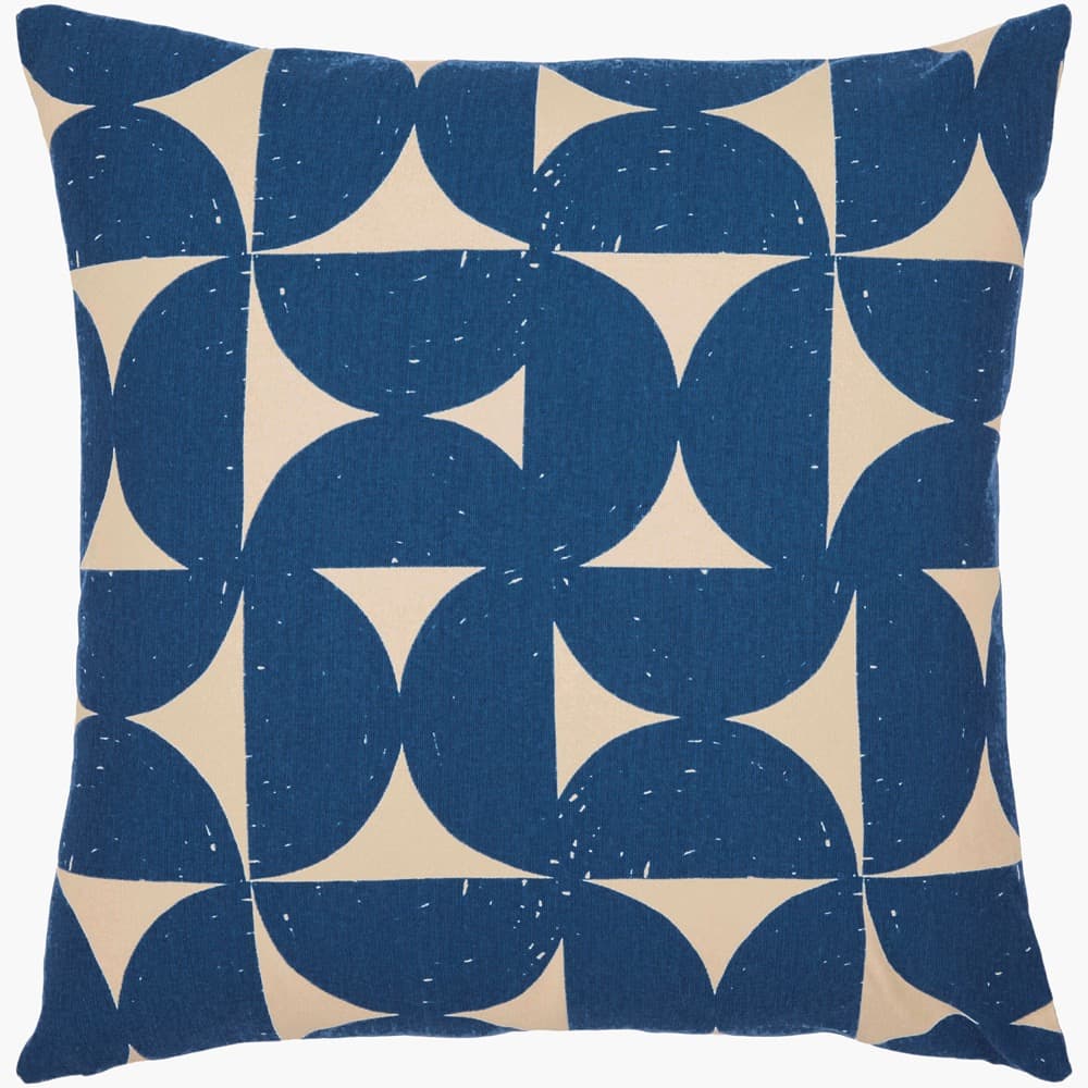 Natur Dark Blue Pillow by Livabliss