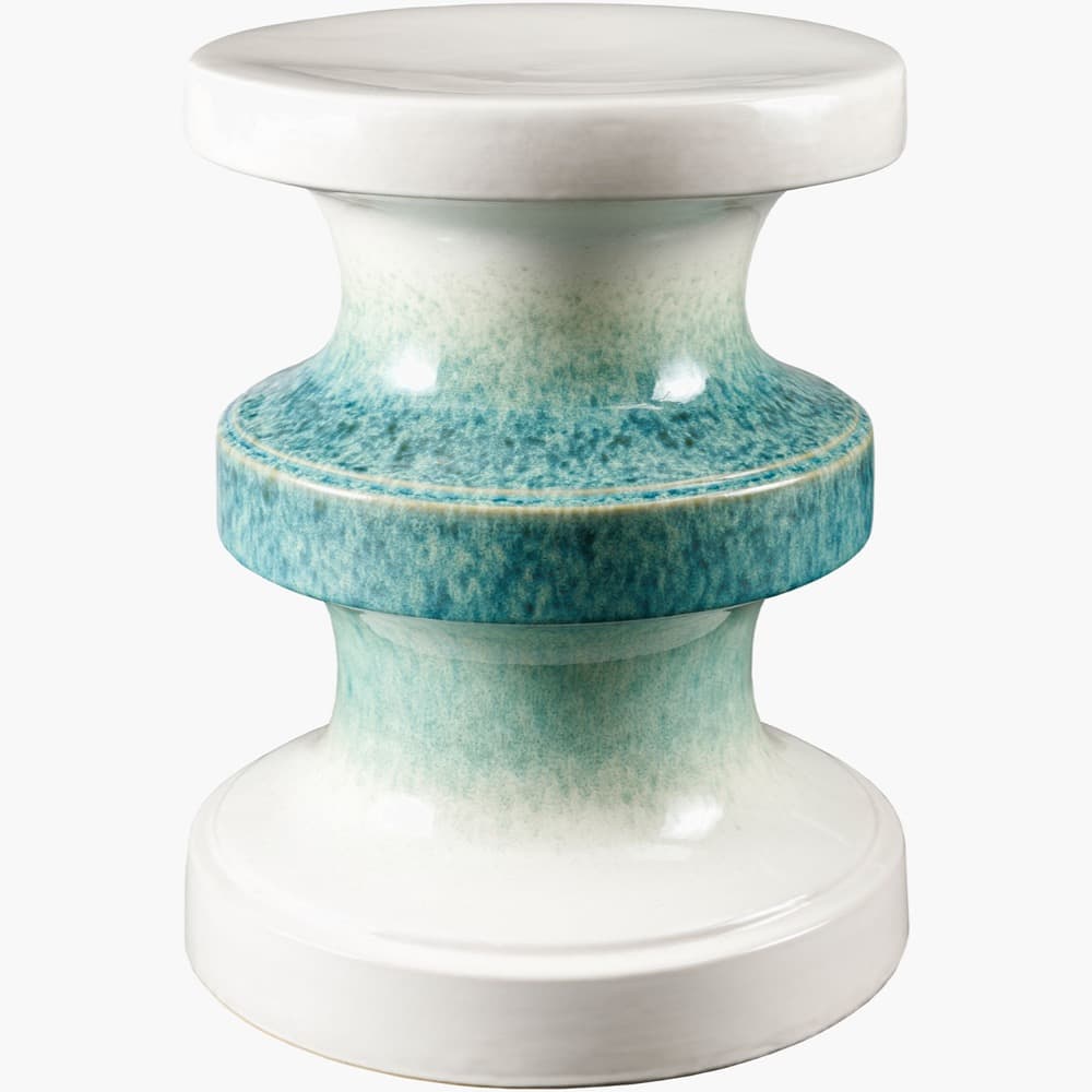 Osambela Teal Ceramic Garden Stool by Livabliss