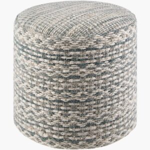 Okapa Stone Gray Jute Pouf by Livabliss