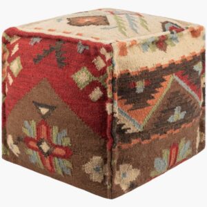 Frontier Rust Wool Pouf by Livabliss