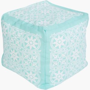 Rain Aqua Indoor/Outdoor Pouf by Livabliss