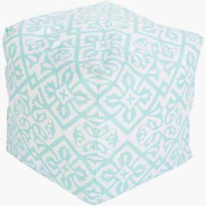 Rain Aqua Indoor/Outdoor Pouf by Livabliss