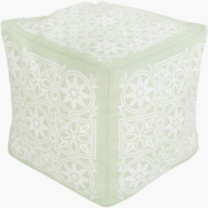 Rain Seafoam Indoor/Outdoor Pouf by Livabliss