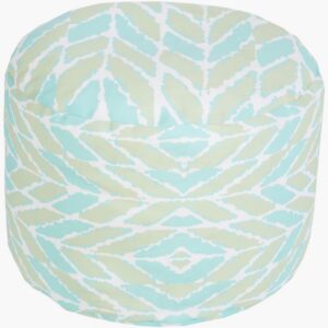 Rain Aqua Indoor/Outdoor Pouf by Livabliss