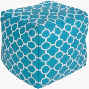 Rain Aqua Indoor/Outdoor Pouf by Livabliss