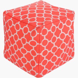 Rain Coral Indoor/Outdoor Pouf by Livabliss
