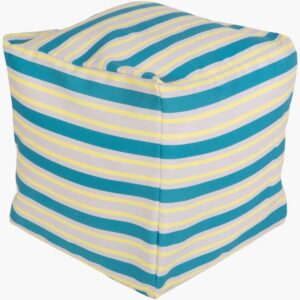 Rain Aqua Indoor/Outdoor Pouf by Livabliss