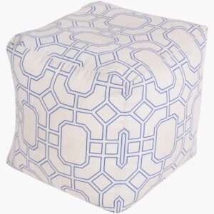 Rain Dark Blue Indoor/Outdoor Pouf by Livabliss