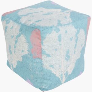 Rain Aqua Indoor/Outdoor Pouf by Livabliss