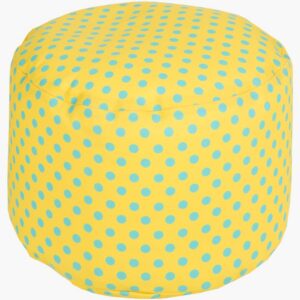 Rain Orange Indoor/Outdoor Pouf by Livabliss