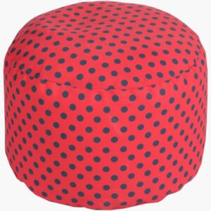 Rain Red Indoor/Outdoor Pouf by Livabliss
