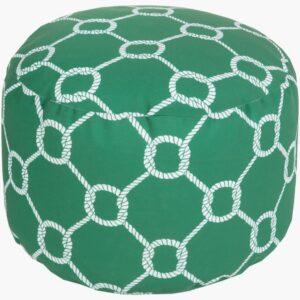 Rain Emerald Indoor/Outdoor Pouf by Livabliss