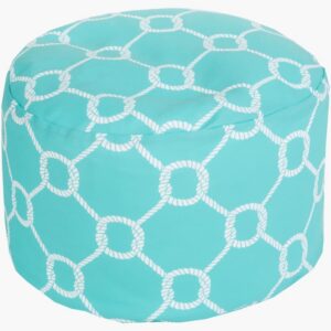 Rain Aqua Indoor/Outdoor Pouf by Livabliss