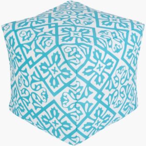 Rain Aqua Indoor/Outdoor Pouf by Livabliss