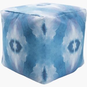 Agua Sky Blue Indoor/Outdoor Pouf by Livabliss