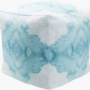 Agua Sky Blue Indoor/Outdoor Pouf by Livabliss