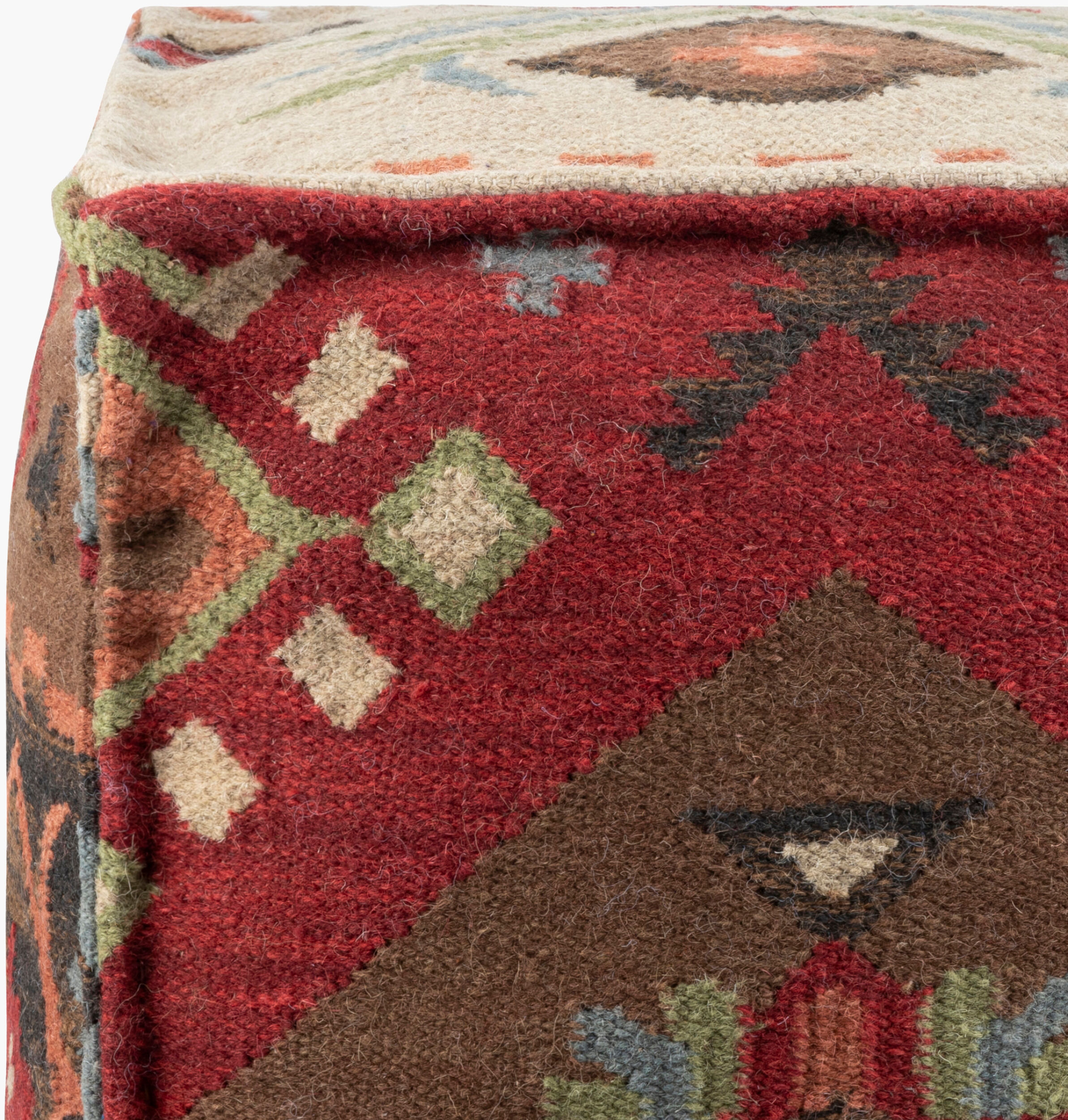 Frontier Rust Wool Pouf by Livabliss - Image 2