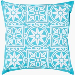 Rain Dark Blue Outdoor Pillow by Livabliss