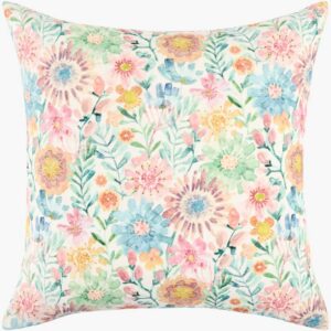 Spring Bouquet Pastel Pink Pillow by Livabliss