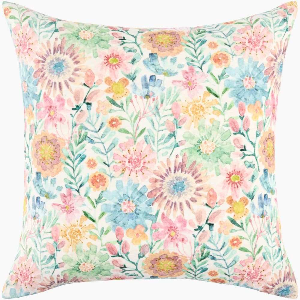 Spring Bouquet Pastel Pink Pillow by Livabliss