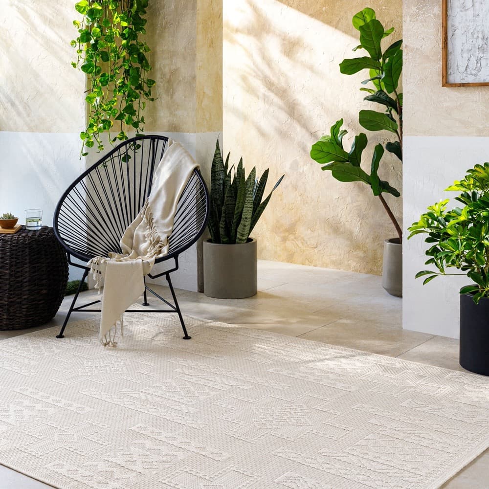 Sandra Beige Outdoor Rug by Livabliss - Image 2