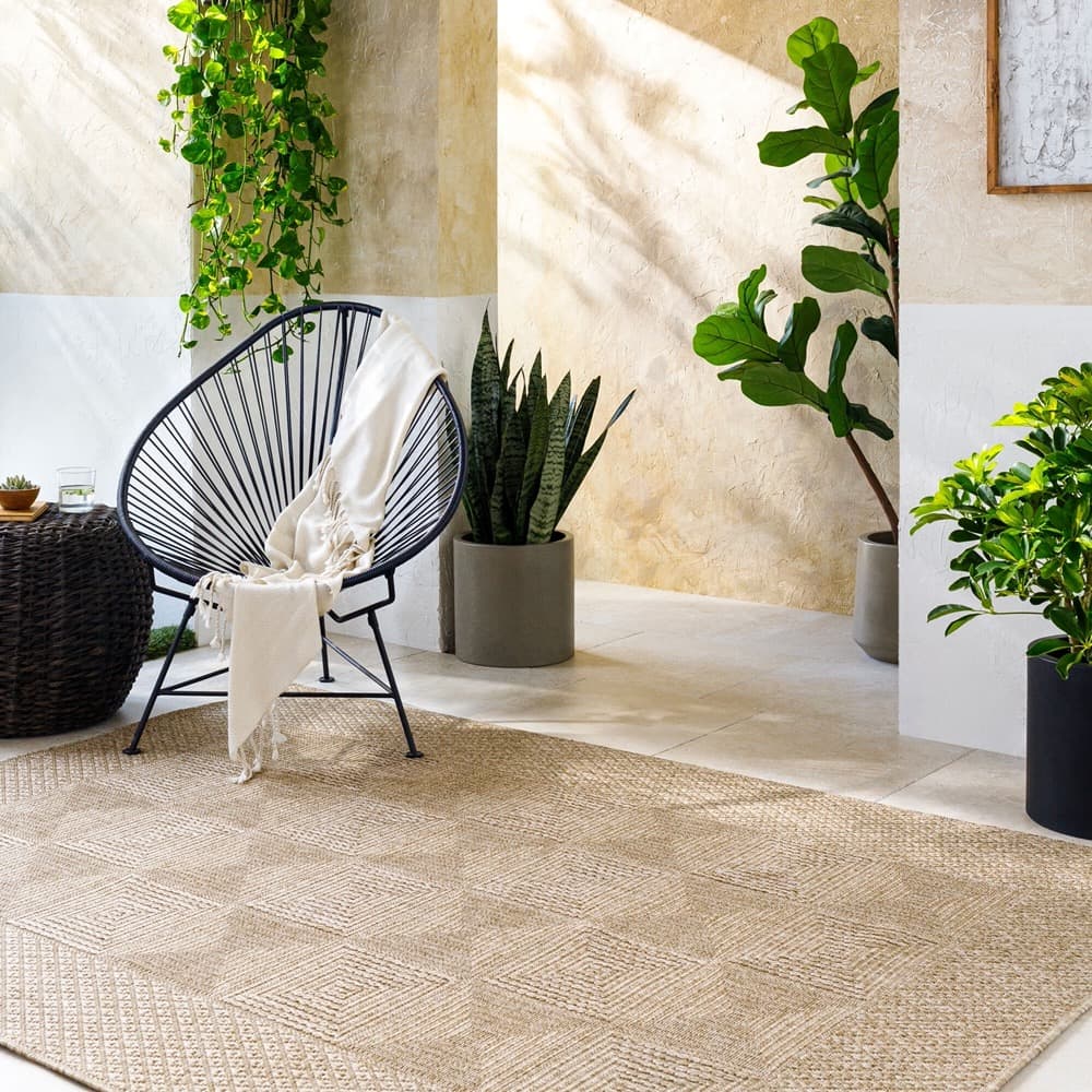 Sandra Beige Outdoor Rug by Livabliss - Image 2