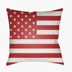 Americana Crimson Outdoor Pillow by Livabliss