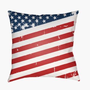Americana III Navy Blue Outdoor Pillow by Livabliss