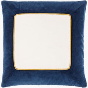 Squared Navy Blue Pillow by Livabliss