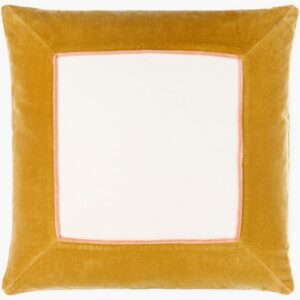 Squared Yellow Pillow by Livabliss