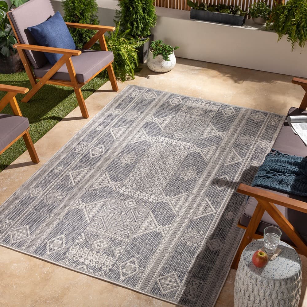 Tuareg Dark Blue Outdoor Rug by Livabliss - Image 2
