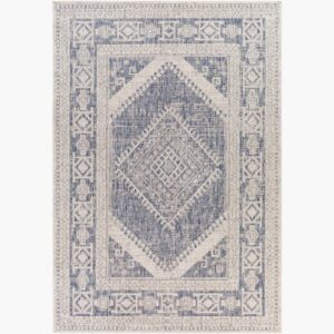 Tuareg Pale Blue  Outdoor Rug by Livabliss
