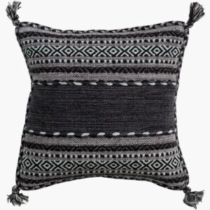 Trenza Black Pillow by Livabliss