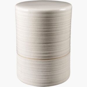 Waverly Cream Ceramic Garden Stool by Livabliss