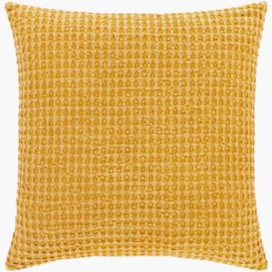 Waffle Saffron Pillow by Livabliss