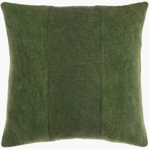 Washed Stripe Medium Green Pillow by Livabliss