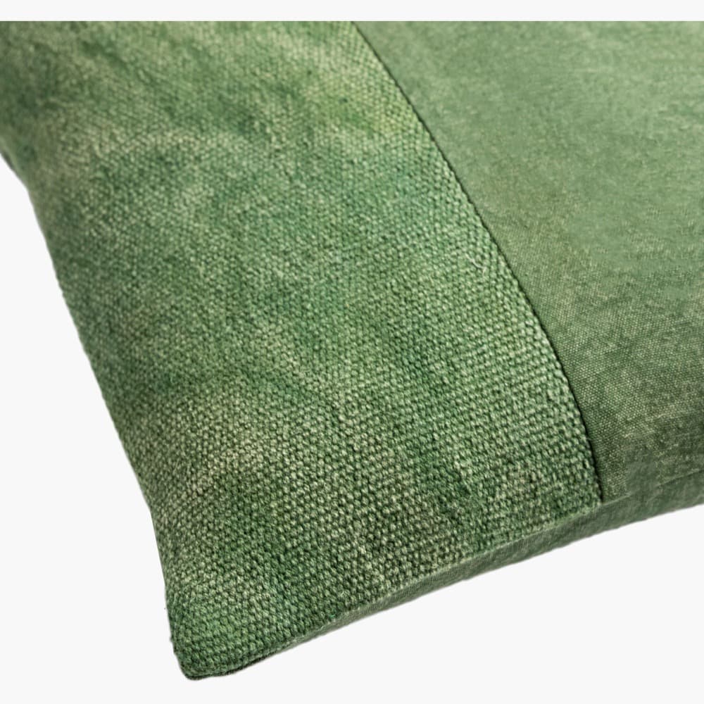 Washed Stripe Medium Green Pillow by Livabliss - Image 2