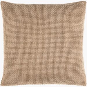 Washed Texture Beige Pillow by Livabliss