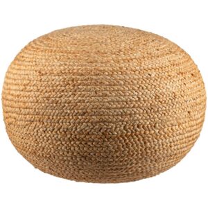 Zenobia Tan Jute Pouf by Livabliss