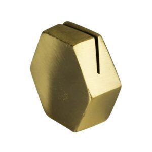 Hexagon Brass Place Card Holders Set of 2 by HomArt