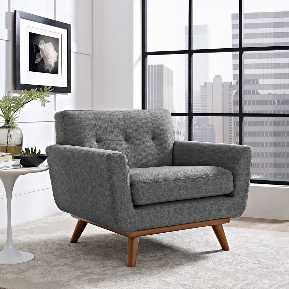 Engage Upholstered Fabric Armchair in Gray by Modway - Image 5