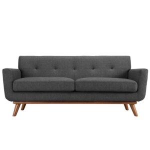 Engage Upholstered Fabric Loveseat in Gray by Modway