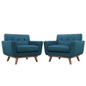 Engage Wood Armchair Set of 2 in Azure by Modway