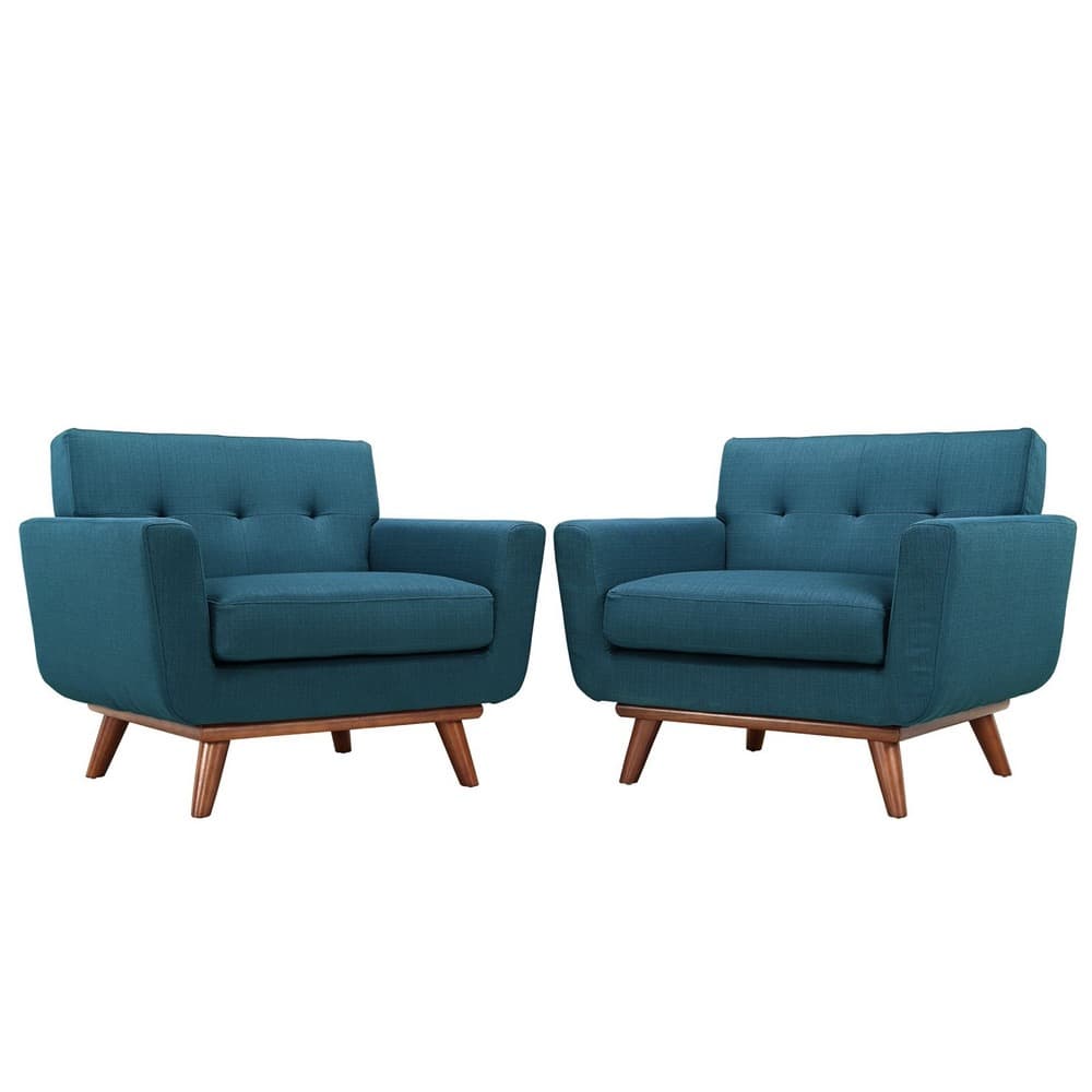 Engage Wood Armchair Set of 2 in Azure by Modway